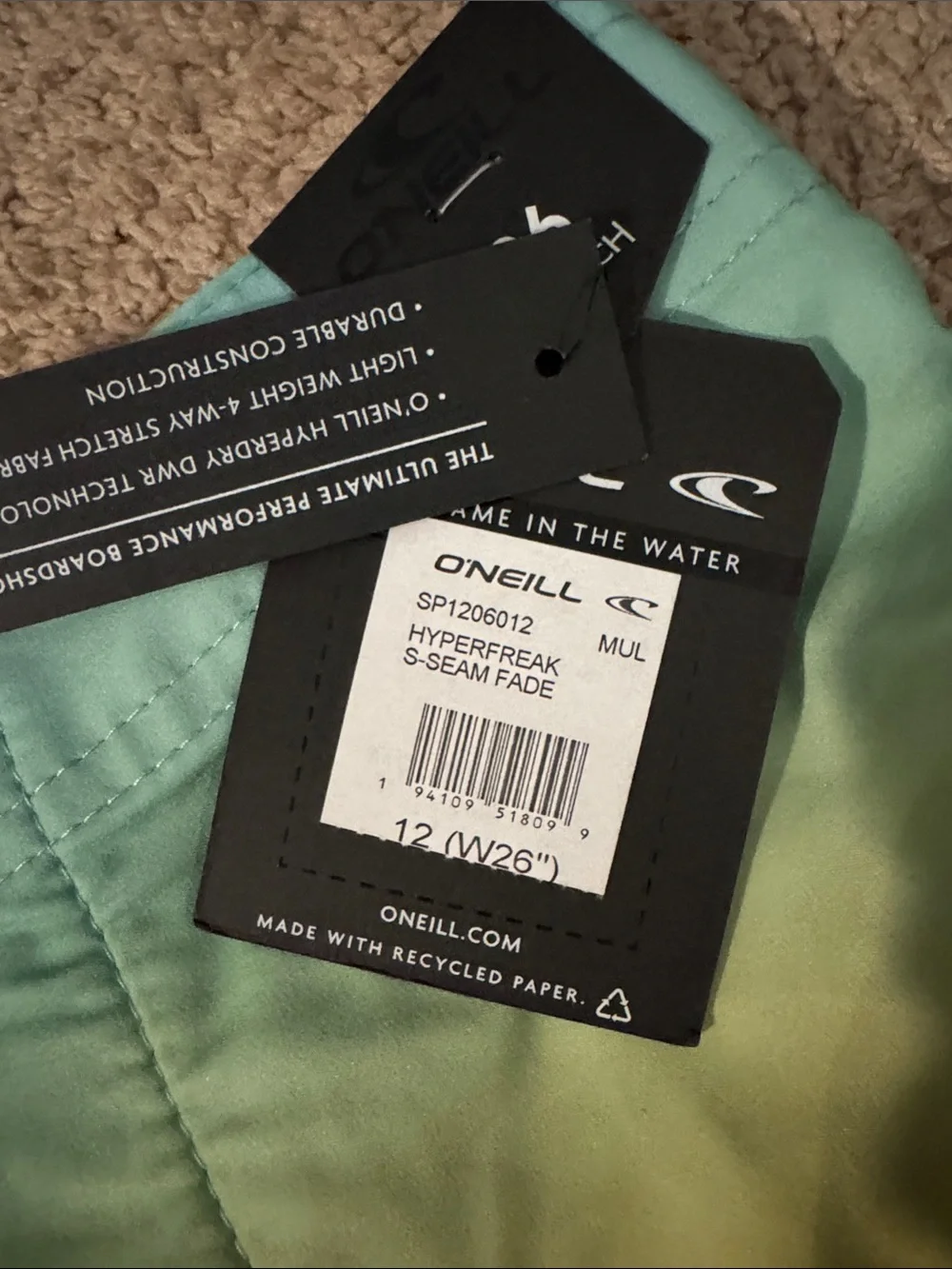 O'Neill Boys Gradient Green to Orange Boardshorts